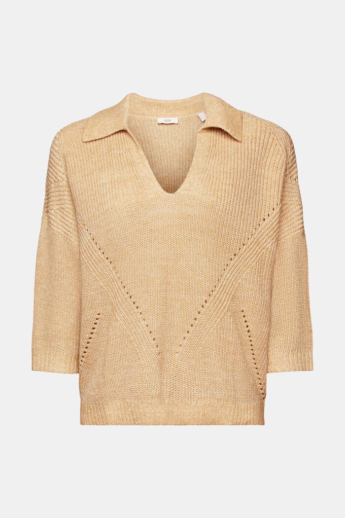 Polo neck jumper, cotton blend, SAND, detail image number 5
